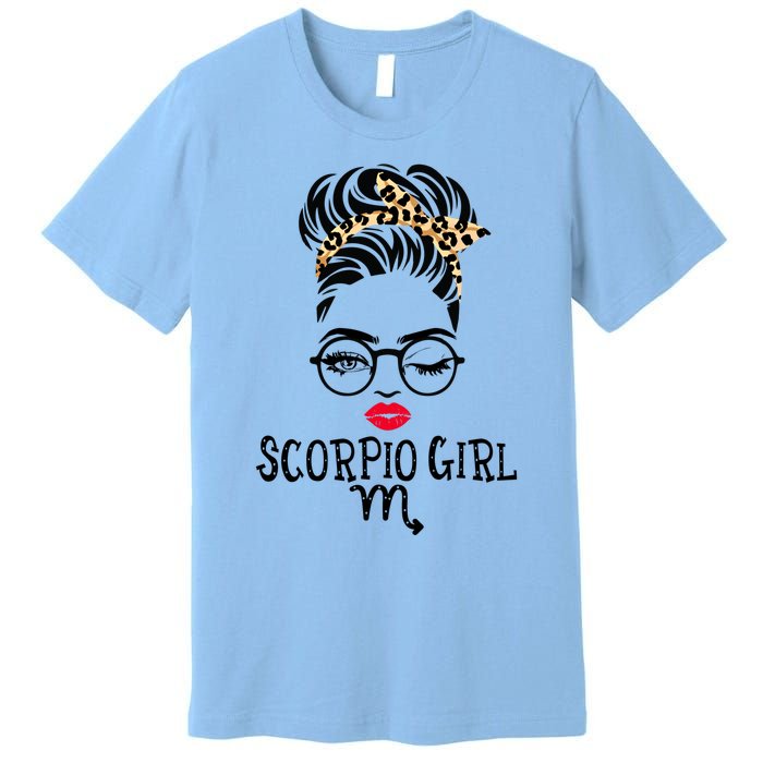 Scorpio Face Wink Eyes Lady Face Birthday Funny Gift Premium T-Shirt