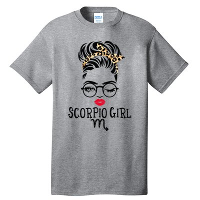 Scorpio Face Wink Eyes Lady Face Birthday Funny Gift Tall T-Shirt