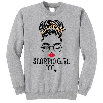 Scorpio Face Wink Eyes Lady Face Birthday Funny Gift Tall Sweatshirt