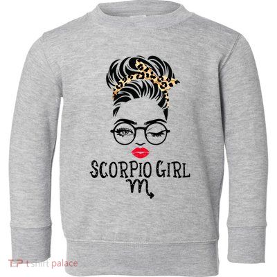 Scorpio Face Wink Eyes Lady Face Birthday Funny Gift Toddler Sweatshirt