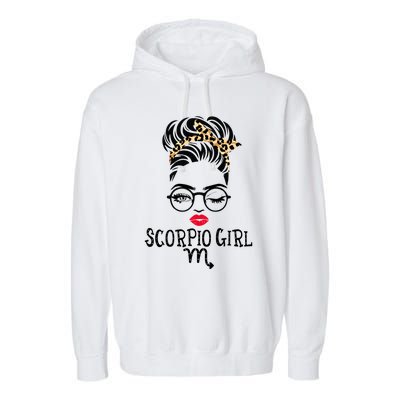 Scorpio Face Wink Eyes Lady Face Birthday Funny Gift Garment-Dyed Fleece Hoodie