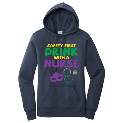 Safety First With A Nurse Medical Mardi Gras Carnival Meaningful Gift Women's Pullover Hoodie