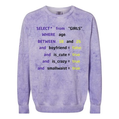 Select From Where Age Between 18 And 26 Colorblast Crewneck Sweatshirt