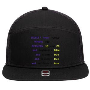 Select From Where Age Between 18 And 26 7 Panel Mesh Trucker Snapback Hat