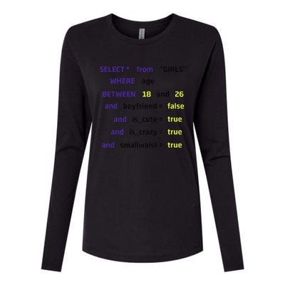 Select From Where Age Between 18 And 26 Womens Cotton Relaxed Long Sleeve T-Shirt