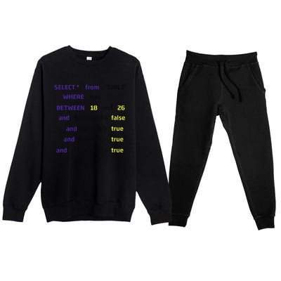 Select From Where Age Between 18 And 26 Premium Crewneck Sweatsuit Set