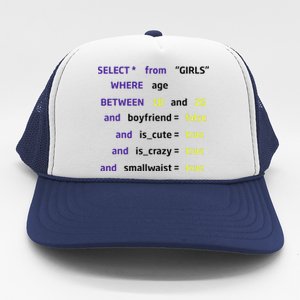 Select From Where Age Between 18 And 26 Trucker Hat