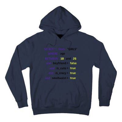 Select From Where Age Between 18 And 26 Tall Hoodie