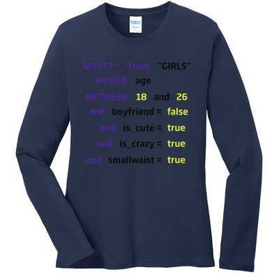 Select From Where Age Between 18 And 26 Ladies Long Sleeve Shirt