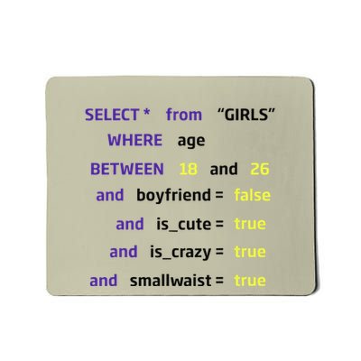 Select From Where Age Between 18 And 26 Mousepad