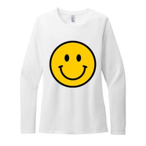 Smiling Face With Smiling Eyes Emoji Happy Face Womens CVC Long Sleeve Shirt