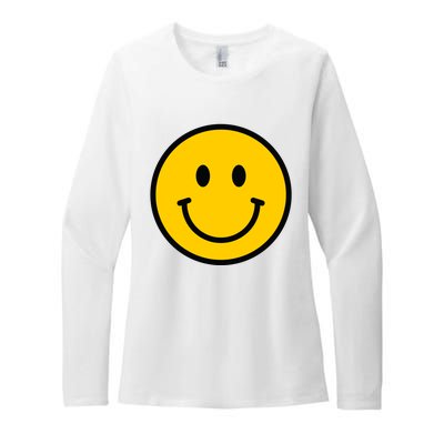 Smiling Face With Smiling Eyes Emoji Happy Face Womens CVC Long Sleeve Shirt