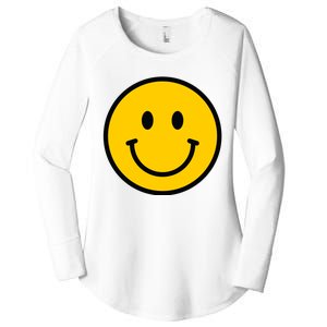 Smiling Face With Smiling Eyes Emoji Happy Face Women's Perfect Tri Tunic Long Sleeve Shirt