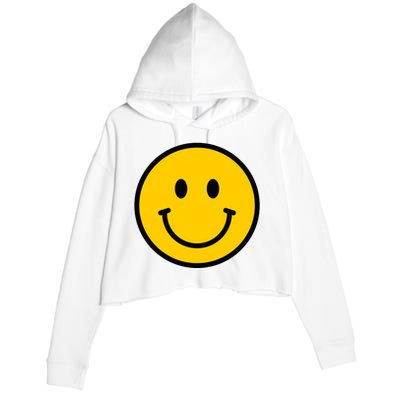 Smiling Face With Smiling Eyes Emoji Happy Face Crop Fleece Hoodie