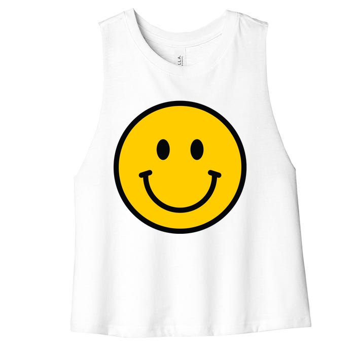 Smiling Face With Smiling Eyes Emoji Happy Face Women's Racerback Cropped Tank