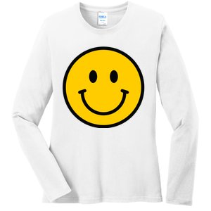 Smiling Face With Smiling Eyes Emoji Happy Face Ladies Long Sleeve Shirt