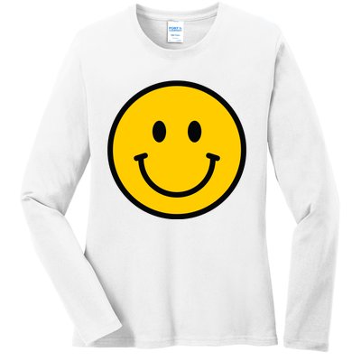 Smiling Face With Smiling Eyes Emoji Happy Face Ladies Long Sleeve Shirt