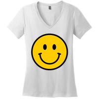 Smiling Face With Smiling Eyes Emoji Happy Face Women's V-Neck T-Shirt