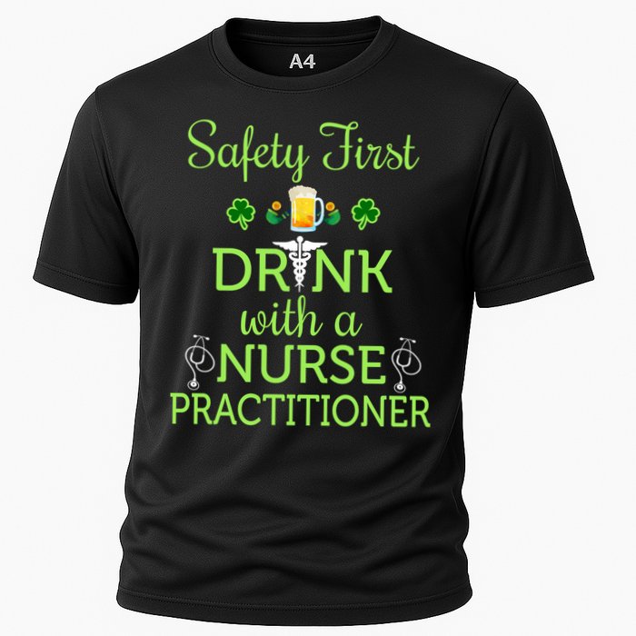 Safety First With A Nurse Practitioner Nursing Pun Gift Cooling Performance Crew T-Shirt