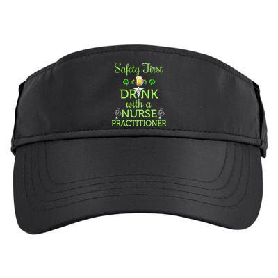 Safety First With A Nurse Practitioner Nursing Pun Gift Adult Drive Performance Visor