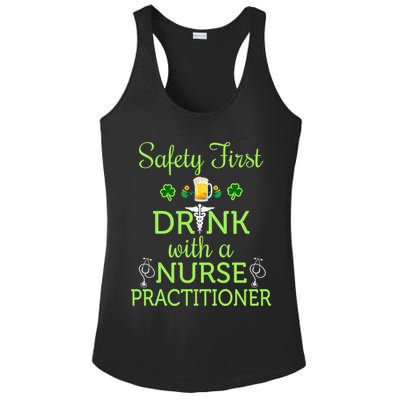 Safety First With A Nurse Practitioner Nursing Pun Gift Ladies PosiCharge Competitor Racerback Tank