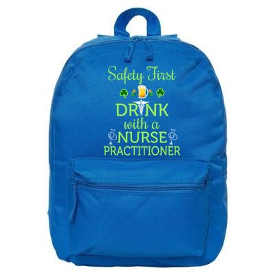 Safety First With A Nurse Practitioner Nursing Pun Gift 16 in Basic Backpack