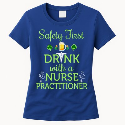 Safety First With A Nurse Practitioner Nursing Pun Gift Womens T-Shirt