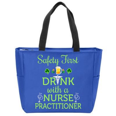 Safety First With A Nurse Practitioner Nursing Pun Gift Zip Tote Bag