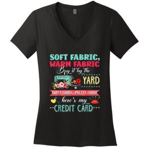 Soft Fabric Warm Fabric Buy It By The Yard Quilting Gift Women's V-Neck T-Shirt