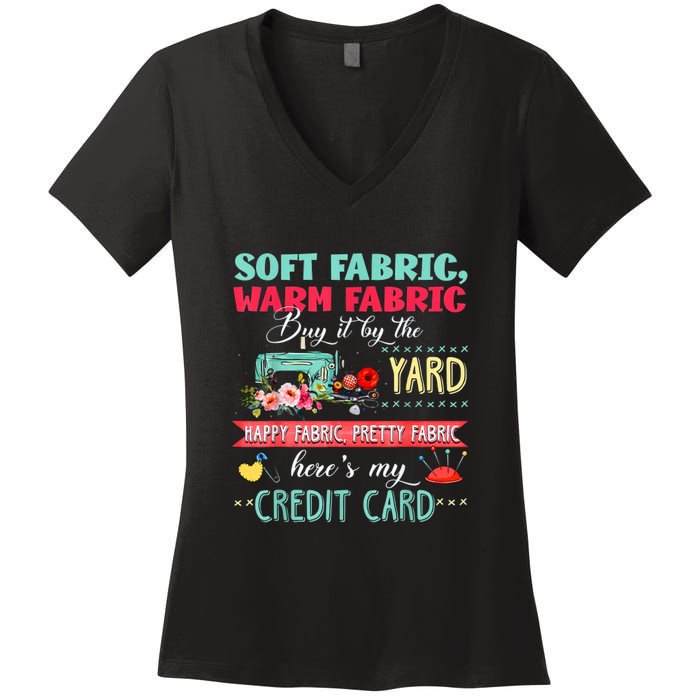 Soft Fabric Warm Fabric Buy It By The Yard Quilting Gift Women's V-Neck T-Shirt