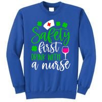 Safety First With A Nurse Shamrock St Patrick Day Cute Gift Sweatshirt