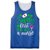 Safety First With A Nurse Shamrock St Patrick Day Cute Gift Mesh Reversible Basketball Jersey Tank