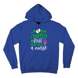 Safety First With A Nurse Shamrock St Patrick Day Cute Gift Tall Hoodie