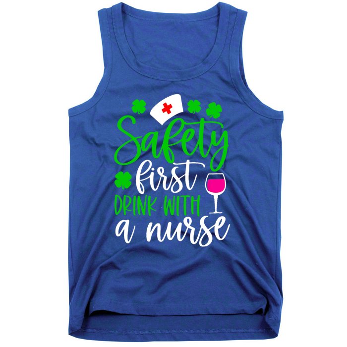 Safety First With A Nurse Shamrock St Patrick Day Cute Gift Tank Top