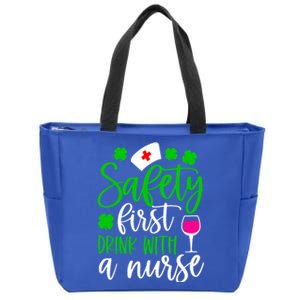 Safety First With A Nurse Shamrock St Patrick Day Cute Gift Zip Tote Bag