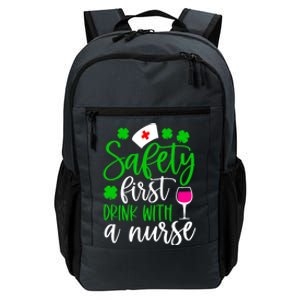 Safety First With A Nurse Shamrock St Patrick Day Cute Gift Daily Commute Backpack