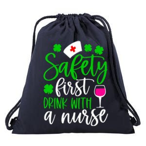 Safety First With A Nurse Shamrock St Patrick Day Cute Gift Drawstring Bag