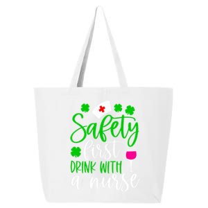 Safety First With A Nurse Shamrock St Patrick Day Cute Gift 25L Jumbo Tote