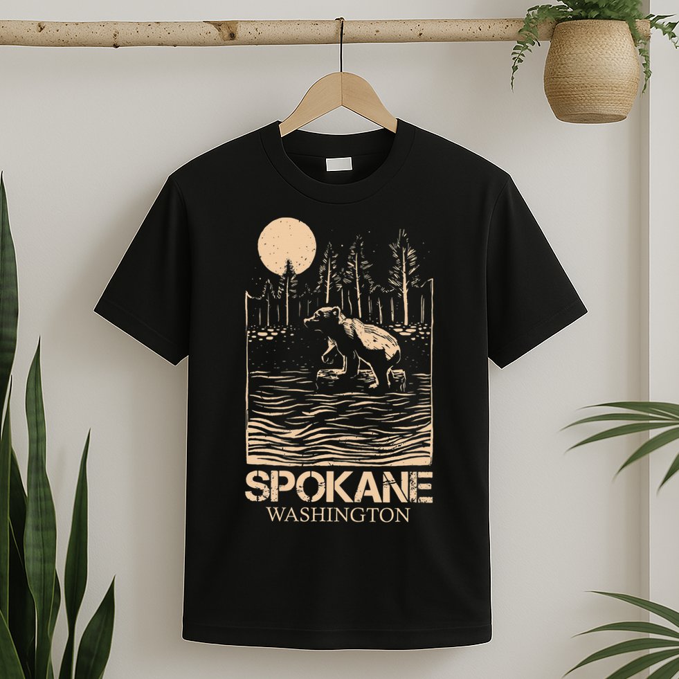 Spokane Falls Washington Waterfall River T-Shirt