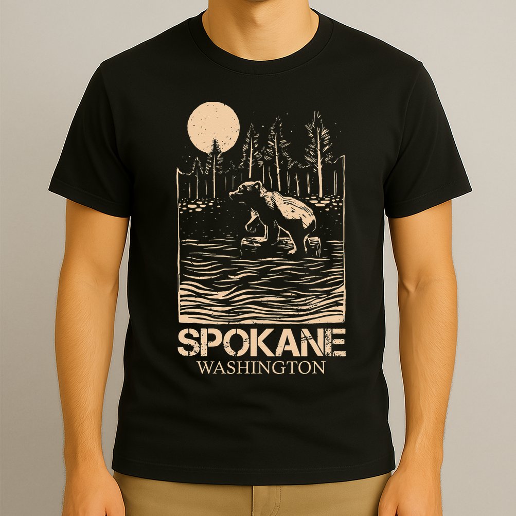 Spokane Falls Washington Waterfall River T-Shirt