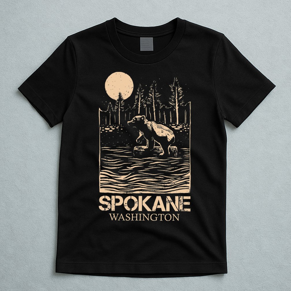 Spokane Falls Washington Waterfall River T-Shirt