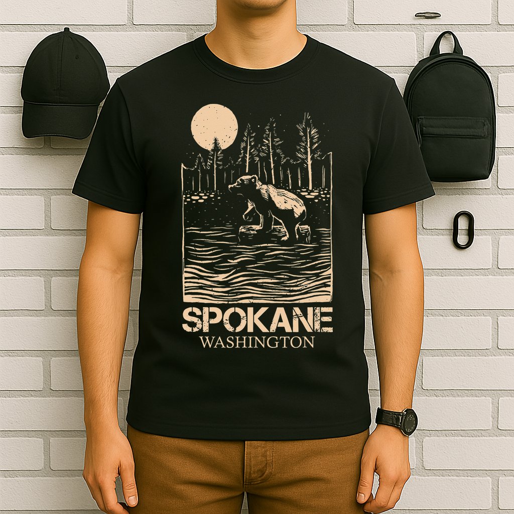 Spokane Falls Washington Waterfall River T-Shirt