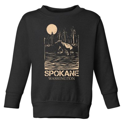 Spokane Falls Washington Waterfall River Toddler Sweatshirt