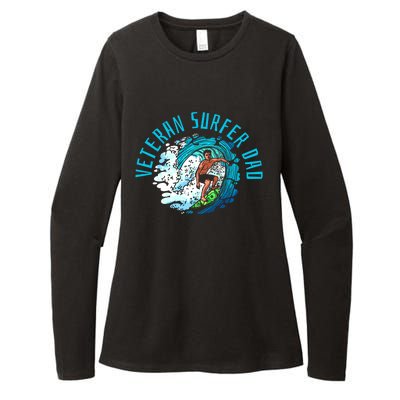 Surfer Father Waves Surfboard Surfrider Surfing Dad Gift Womens CVC Long Sleeve Shirt