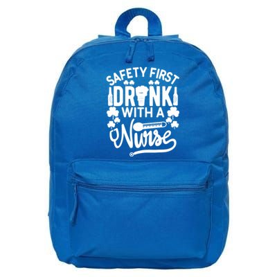 Safety First With A Nurse Gift St Patrick Day Gift 16 in Basic Backpack