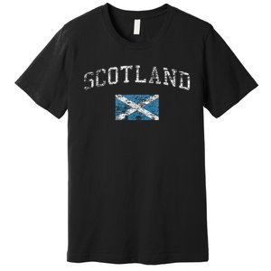 Scotland For Women Faded Scottish Flag Premium T-Shirt