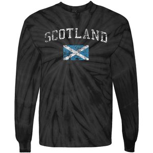 Scotland For Women Faded Scottish Flag Tie-Dye Long Sleeve Shirt