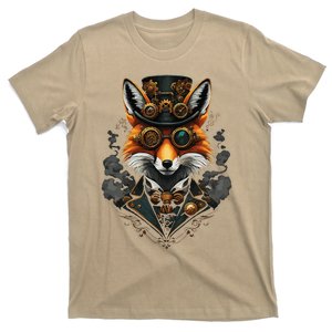 Steampunk Fox With Goggles And Gear Artwork T-Shirt