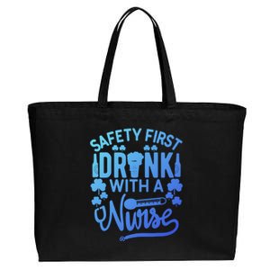 Safety First With A Nurse Gift St Patrick Day Gift Cotton Canvas Jumbo Tote