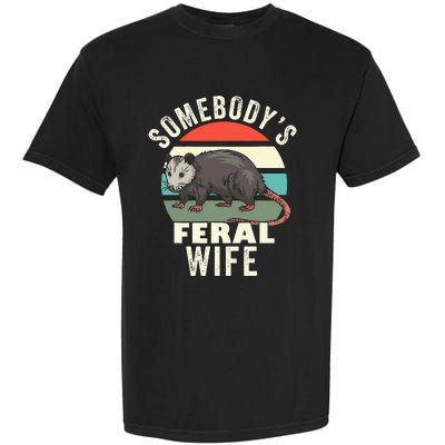 SomebodyS Feral Wife Funny Matching Family Retro Feral Cat Garment-Dyed Heavyweight T-Shirt